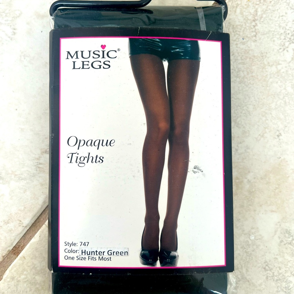 Hunter green stockings. One size.
